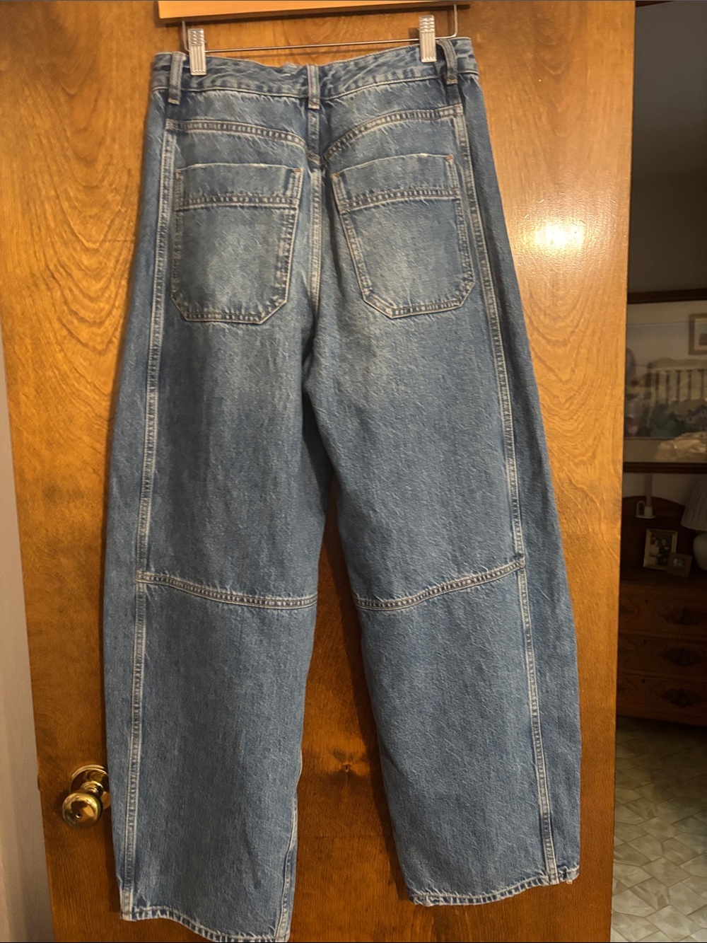 ME+EM Relaxed Wide-Leg Faded Blue Denim Jeans - Picture 4 of 5